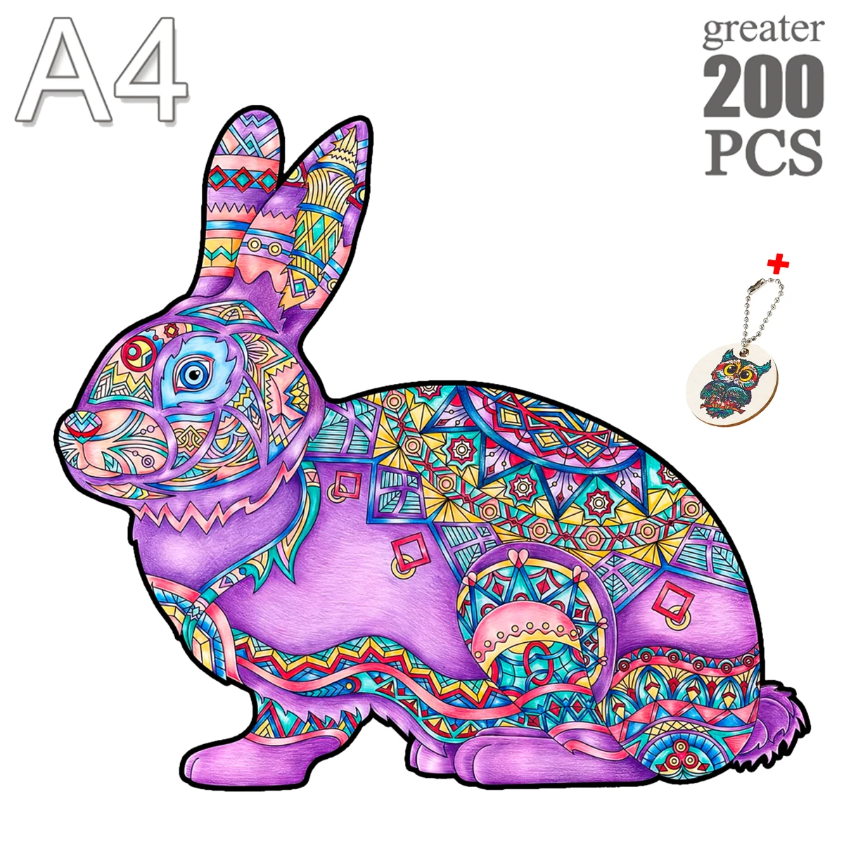 Wooden Puzzle Animal Pink Rabbit Puzzle Toy Hell Difficulty Unique Irregular Shape Jigsaw For Adult Kid Fidget Toys Gift