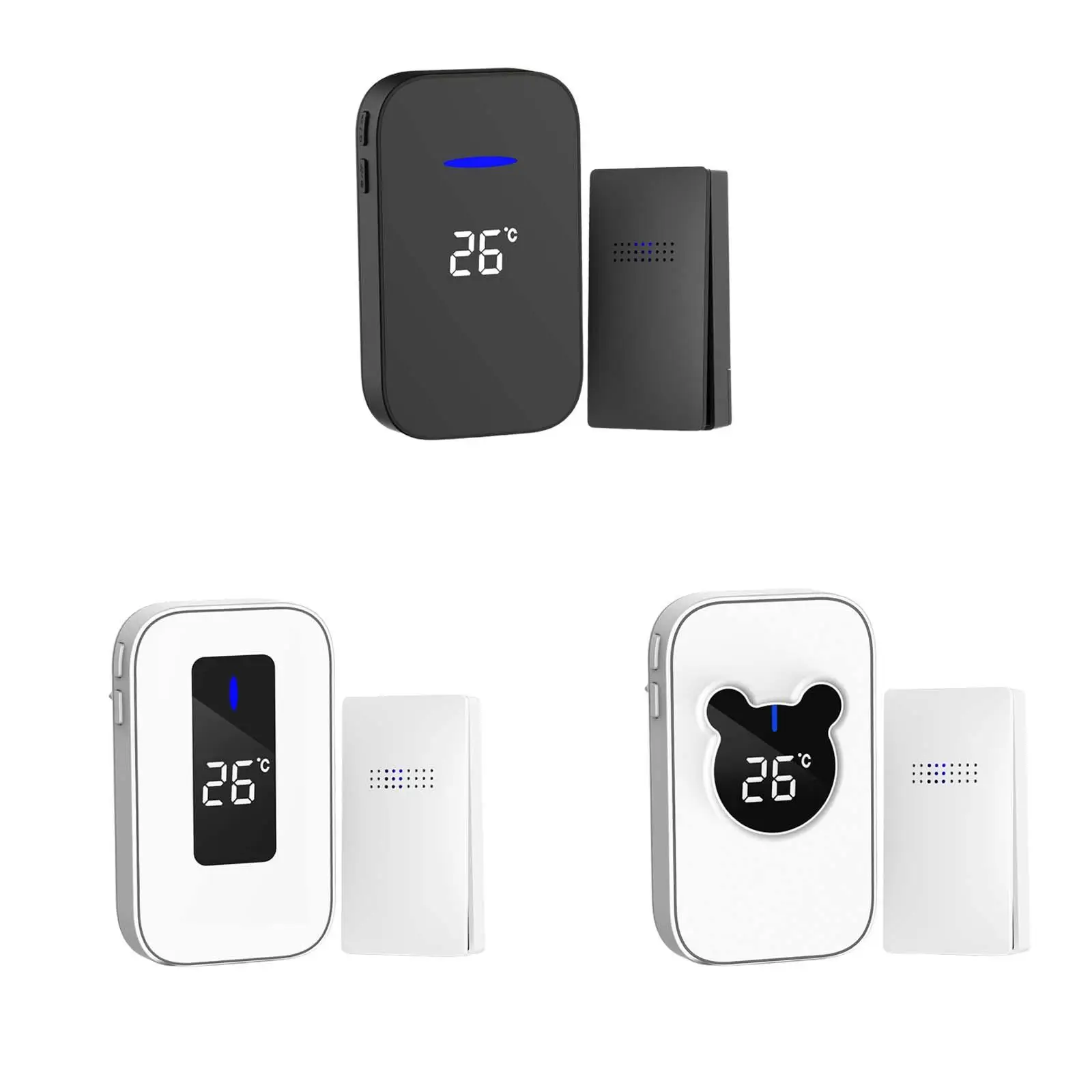 

Home Wireless Doorbell 4 Volume Level Digital Doorphone Stable Upgraded Security Protection LED for Home Dorm School Door Hotel