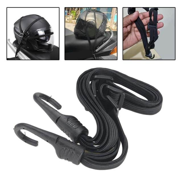 helmet Luggage Rope, with 2 Hooks, Elastic Strap, 90cm Retractable ,Universal ,