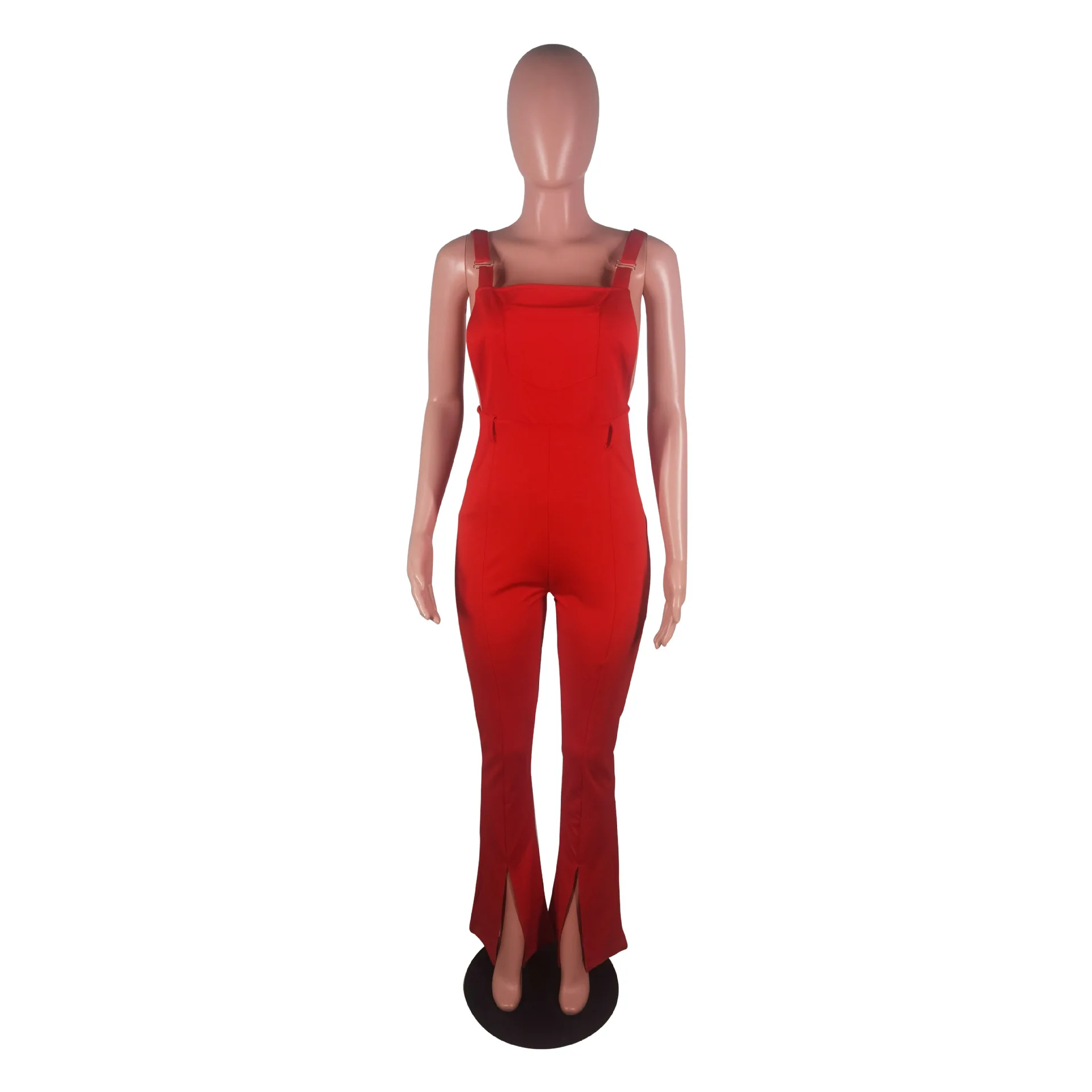 Casual Straps Jumpsuit with Pockets Fashion Streetwear Split Pants One Piece Women Summer Clothes Elegant Romper Ladies Playsuit