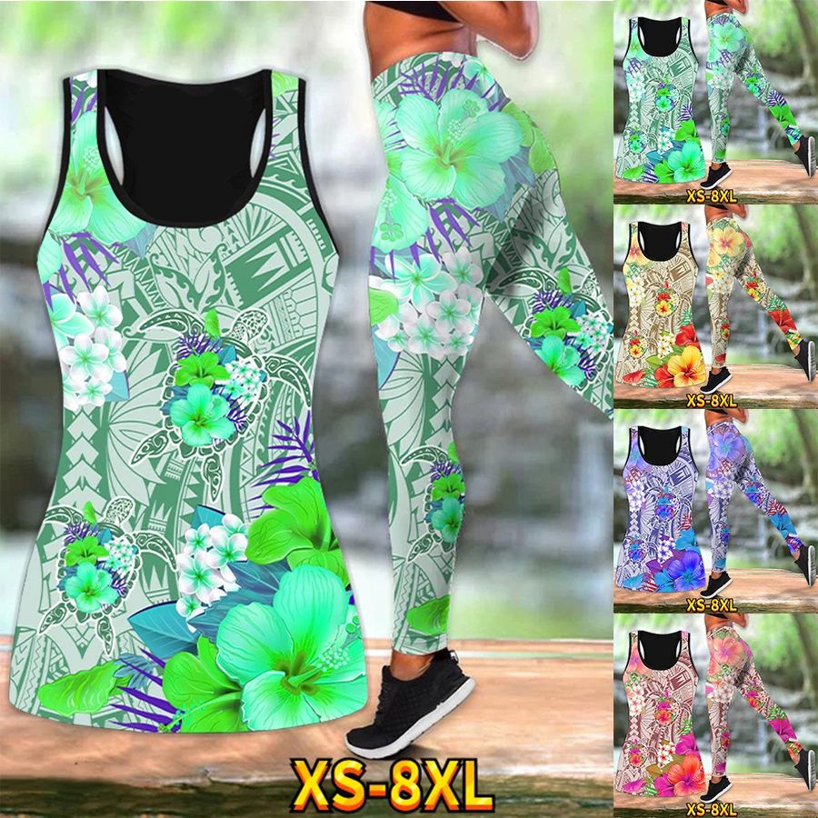 

Tropical Rain Forest Women's Summer Breathable Quick Drying Yoga Pants Suit Color Pattern Printed Sexy Buttocks XS-8XL
