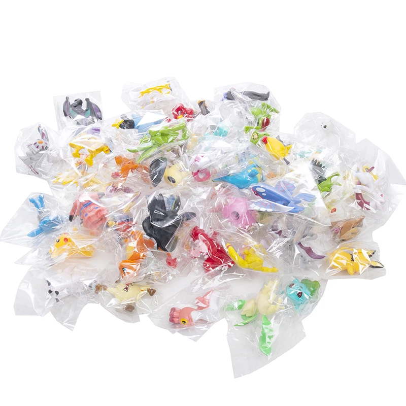 대형 24-144 Pcs  애니메이션 피규어 비 반복 스타일 3.5-6cm  리자몽 장난감 애완 동물 Collectible Model Kids 생일 선물