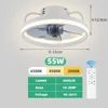 55W Smart Ceiling Fan Fans With Lights Remote Control Bedroom Decor Ventilator Lamp 33cm Air Invisible Blades Silent 6
