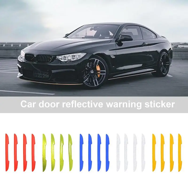 

Car Door Reflective Stickers 4Pcs Reflective Car Door Sticker Safety Opening Warning Reflector Tape Decal For Car Accessories