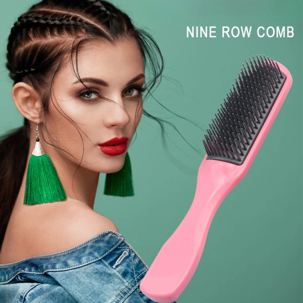 

Professional Salon Teasing Back Hair Brushes Hairbrush Nine-row Comb Plastic Oily Comb Extension Hairdressing Styling Tools DIY