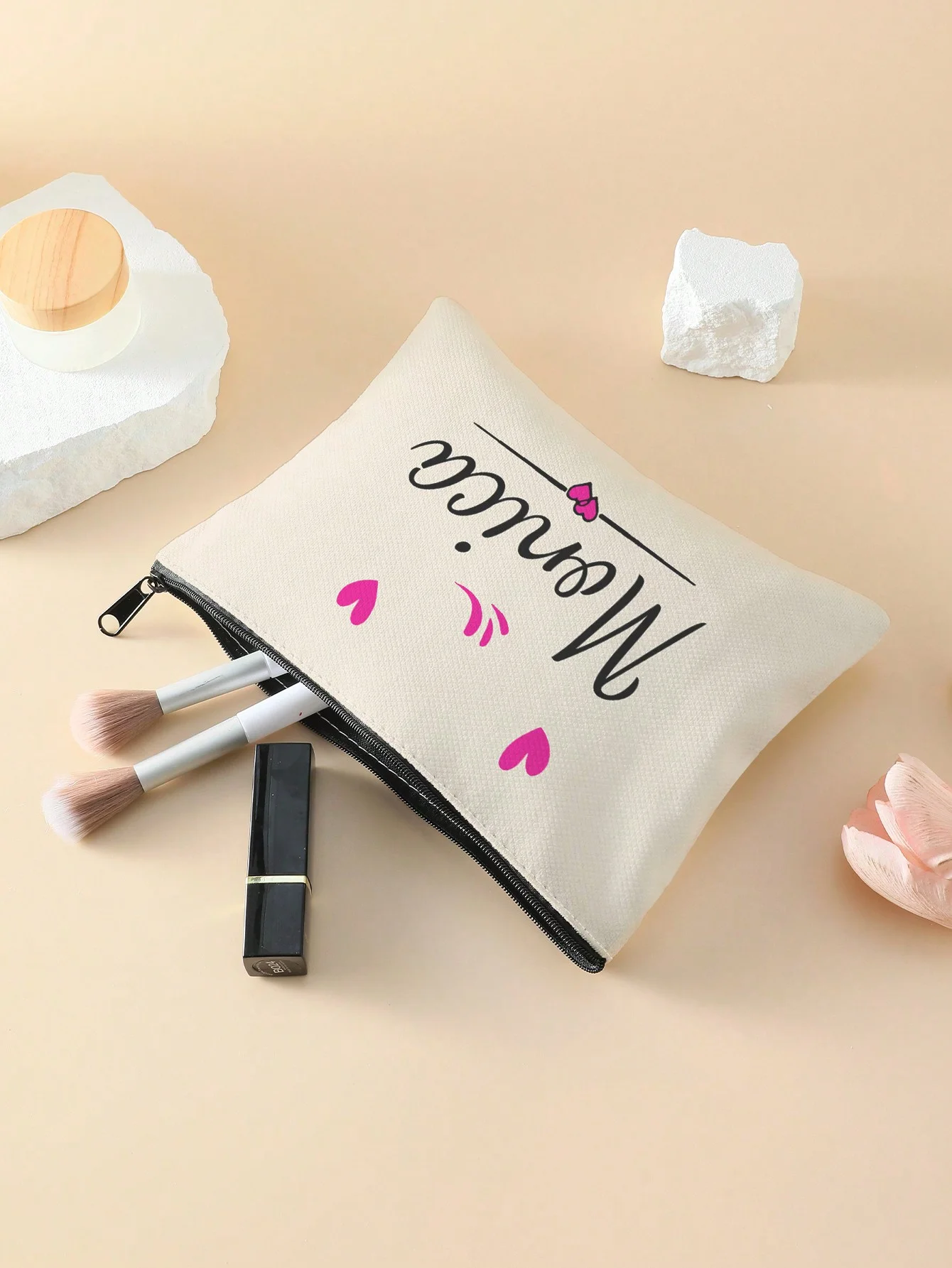 New women's makeup bag, customized photo makeup bag, zipper makeup bag, can be customized according to your unique design