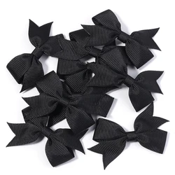 Charming Pink Satin Ribbon Bows - Set of 50 for Crafting and Party Decor (Black)