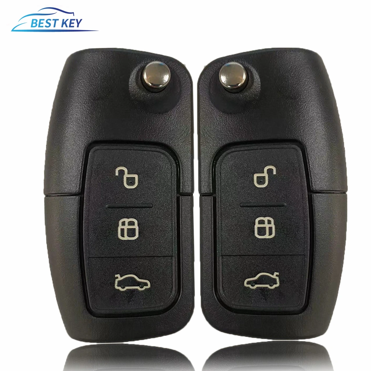 BEST For Ford Fusion Focus Mondeo Fiesta Galaxy 3 Button Remote Key With Uncut Blade Remote Locking Fob