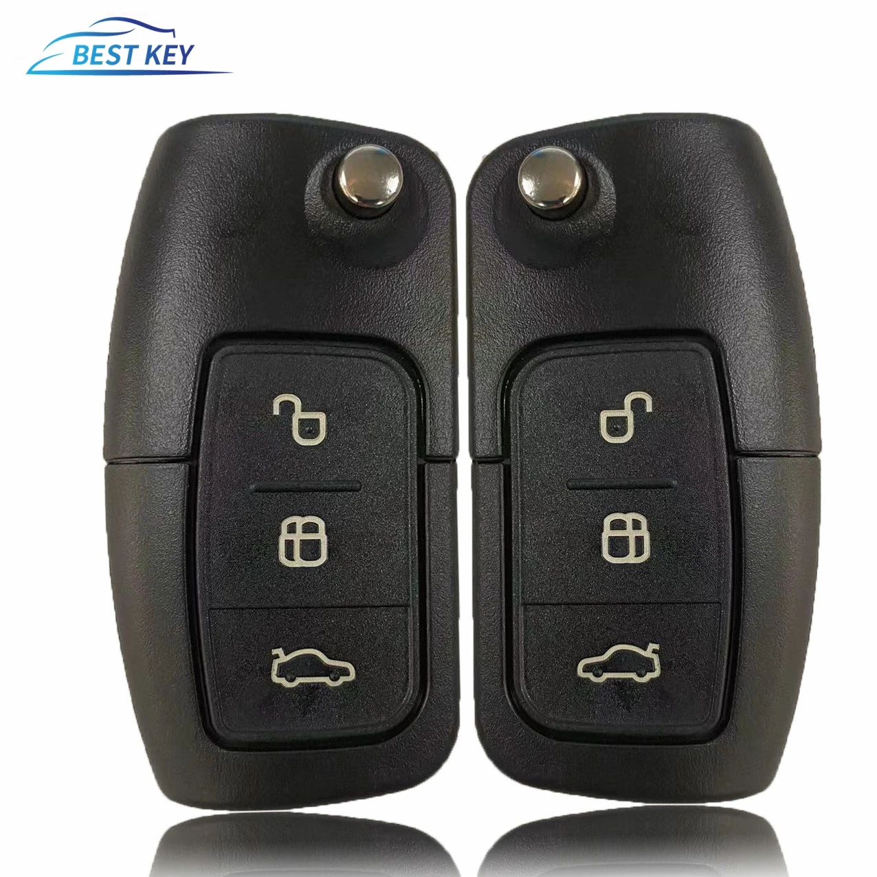 

BEST For Ford Fusion Focus Mondeo Fiesta Galaxy 3 Button Remote Key With Uncut Blade Remote Locking Fob