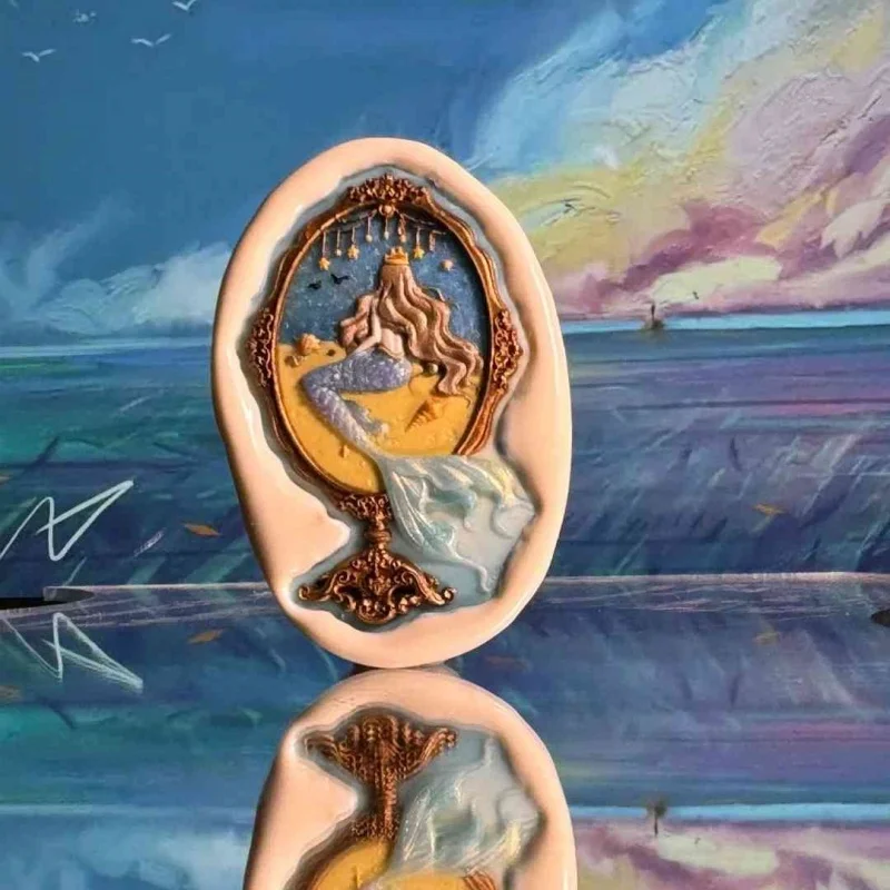 New Children'S Diy Educational Fire-Paint Seal Mermaid Butterfly Specimen Relief Butterfly Bell Shaped Copper Head Chapter Head