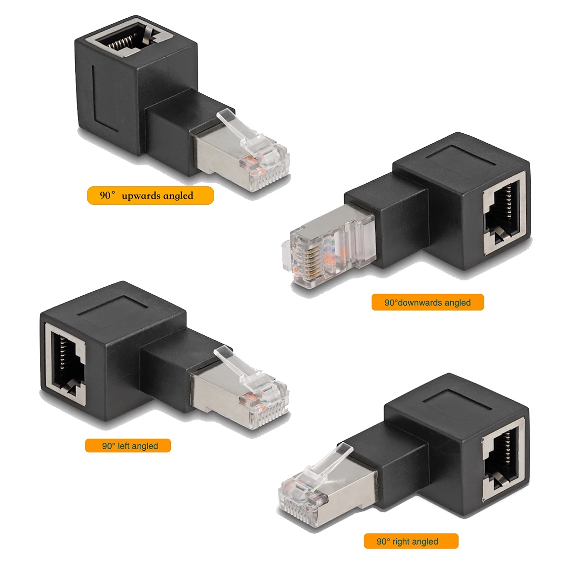 

Под прямым углом 90/180/270 градусов, разъем RJ45, штырь-гнездо, Cat5/6, Ethernet LAN, адаптер RJ45 вверх вниз, влево, вправо