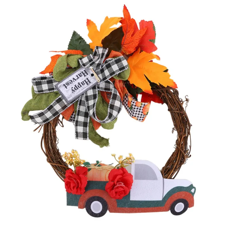 thumbnail image 1 of New Pumpkin Car Garland Fresh Versatile Gift Giving Christmas Decorations Christmas DIY Craft Door Wall Hanging Pendant Decor, 1 of 5