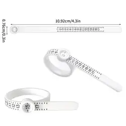 Enhanced Finger Ring Sizer with Magnifying Glass - Reusable Jewelry Measurement Tool (White)
