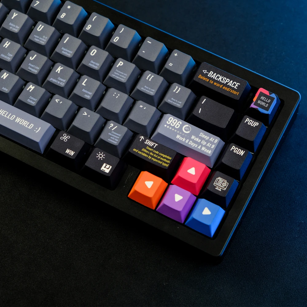 Keycap Teclado Mecânico Olá Mundial Programador Keycaps Perfil Cereja Pbt Sublimação Dye Interruptor mx 1.75u 129 Chaves - Imagem 5