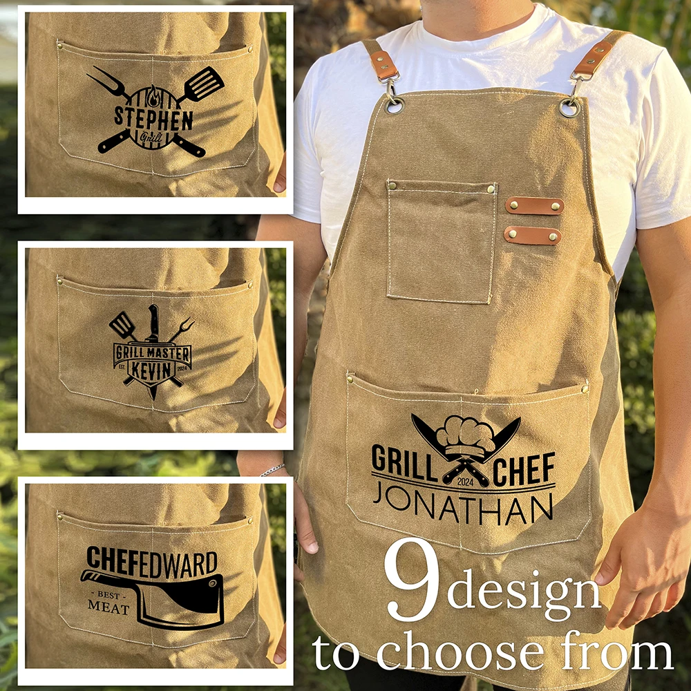 

Personalized Apron Logo Design Work Waiter Apron Custom Waterproof Bubble Cafe BBQ Shop Nail Salon Man Women‘s Kitchen Apron