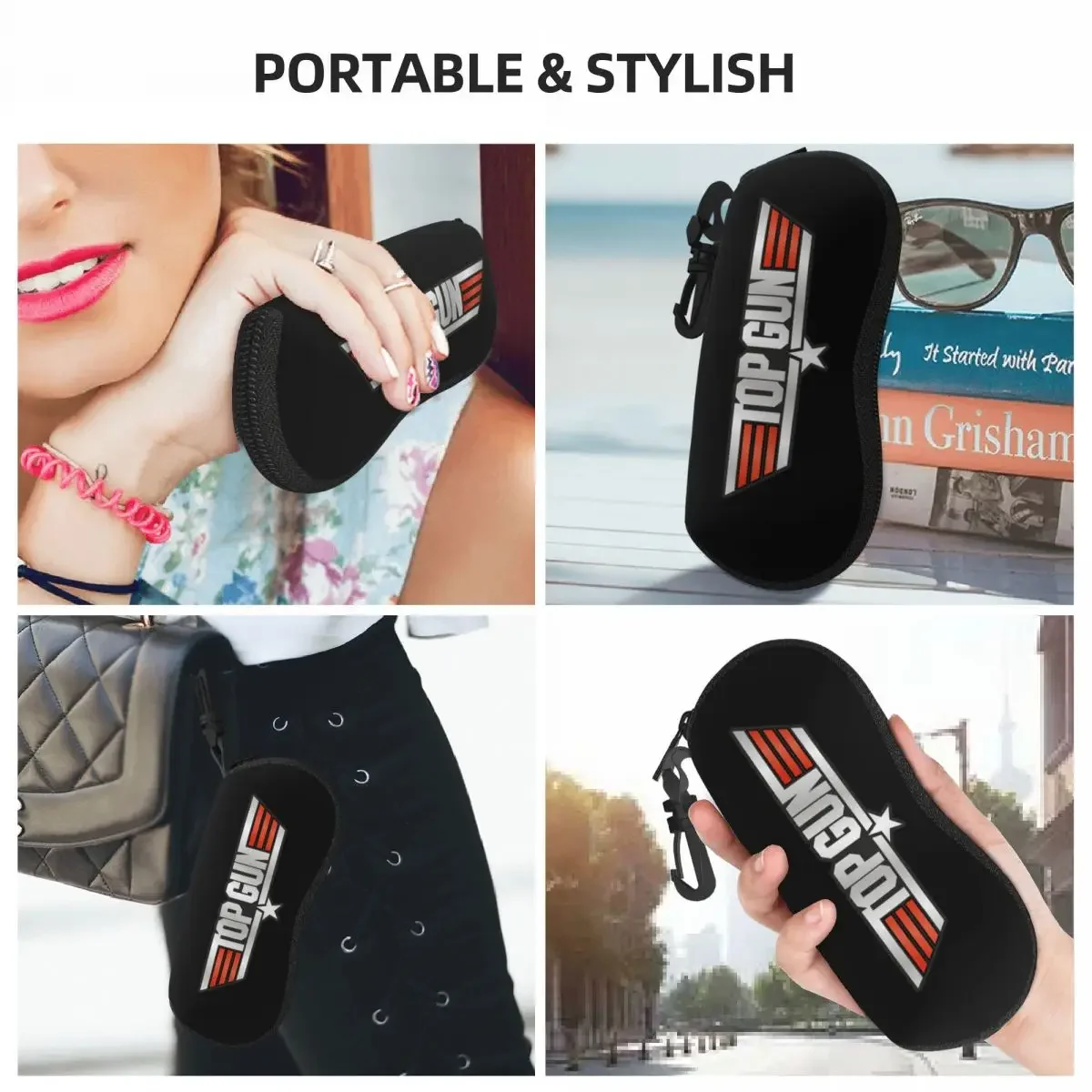 Top Gun Glasses Case Men Women Fashion 80s Movies Eyeglasses Storage Box Gift Sunglasses Box