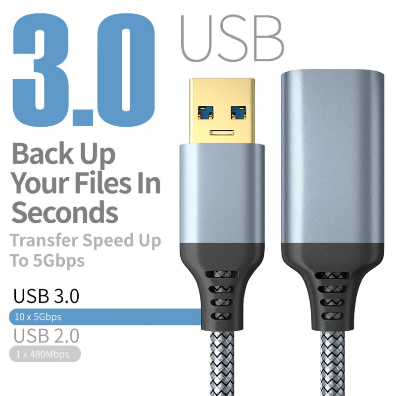 UsbExtensionCable30MaleToFemaleHighSpeedTransmissionData