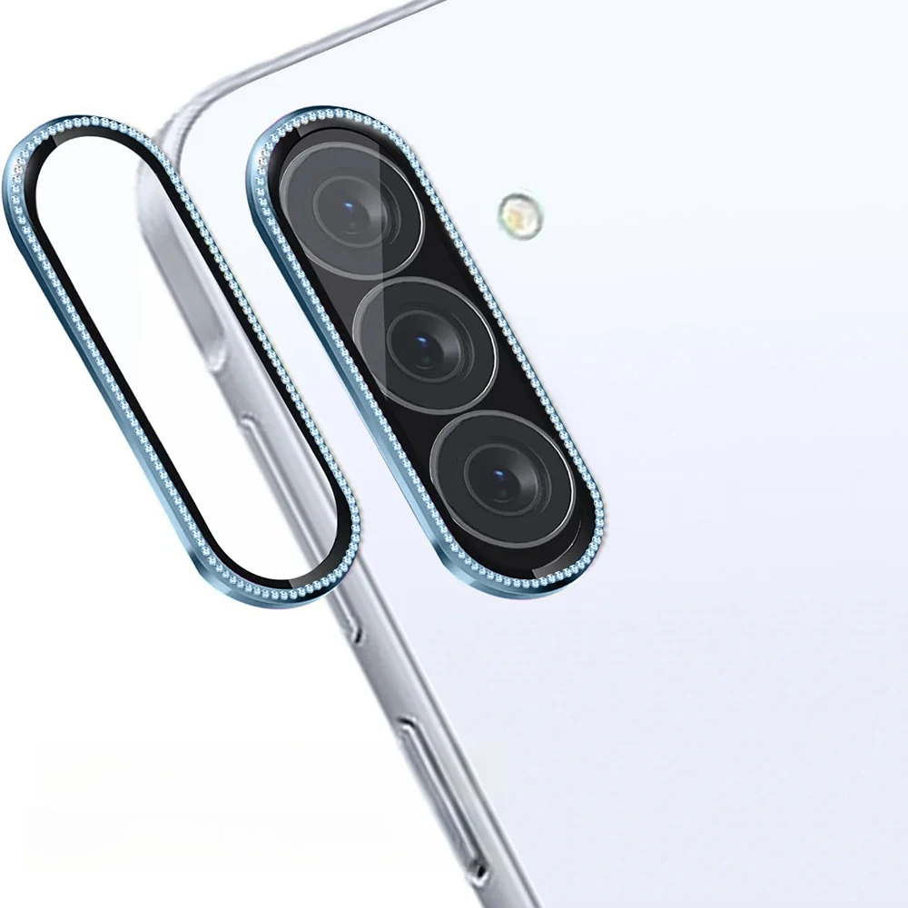 Diamond Camera Screen Protector with 9H Tempered Glass and Metal Lens Cap