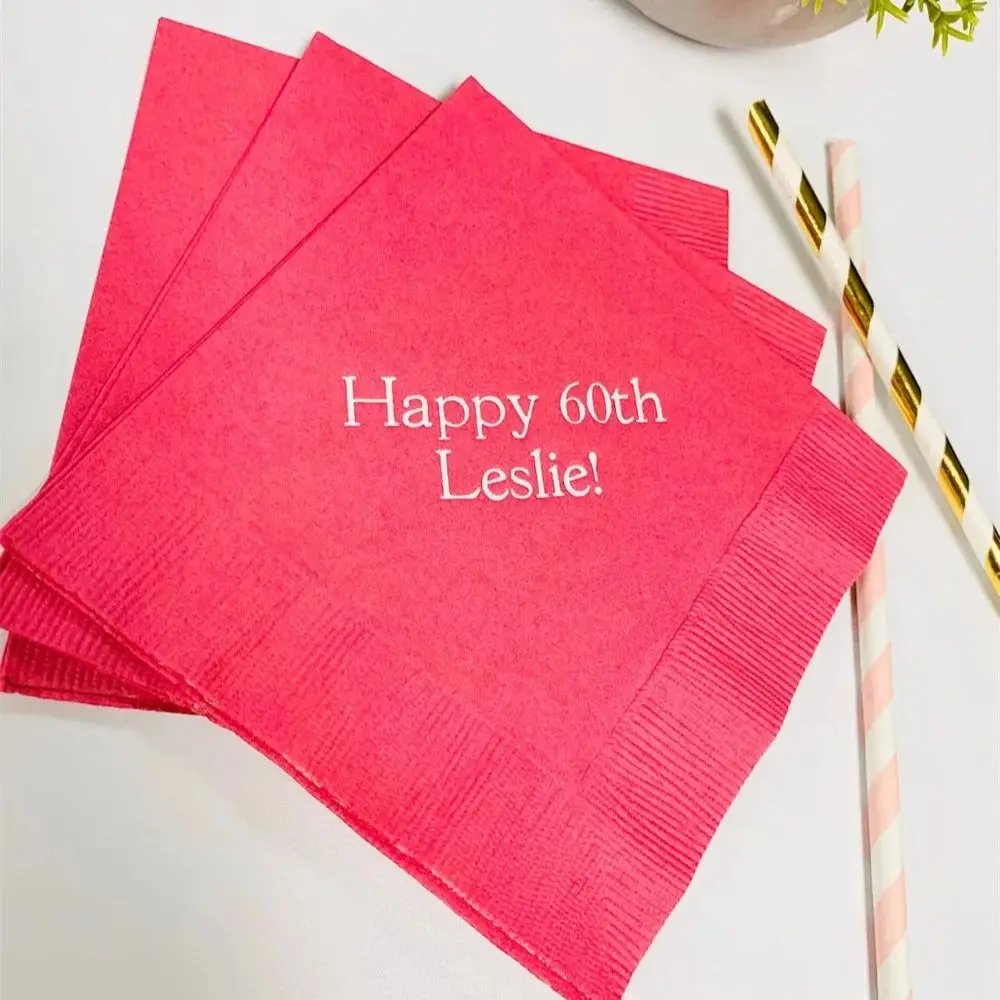 

50 Personalized Napkins Personalized Napkins Printed Personalized Cocktail Beverage Paper Birthday Party Monogram Custom Luncheo