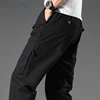 100% Pure Cotton Casual Pants for Men High Waist Loose Cargo Trousers Outdoor Multi-Pocket Straight Joggers Male Cargo Pants 3