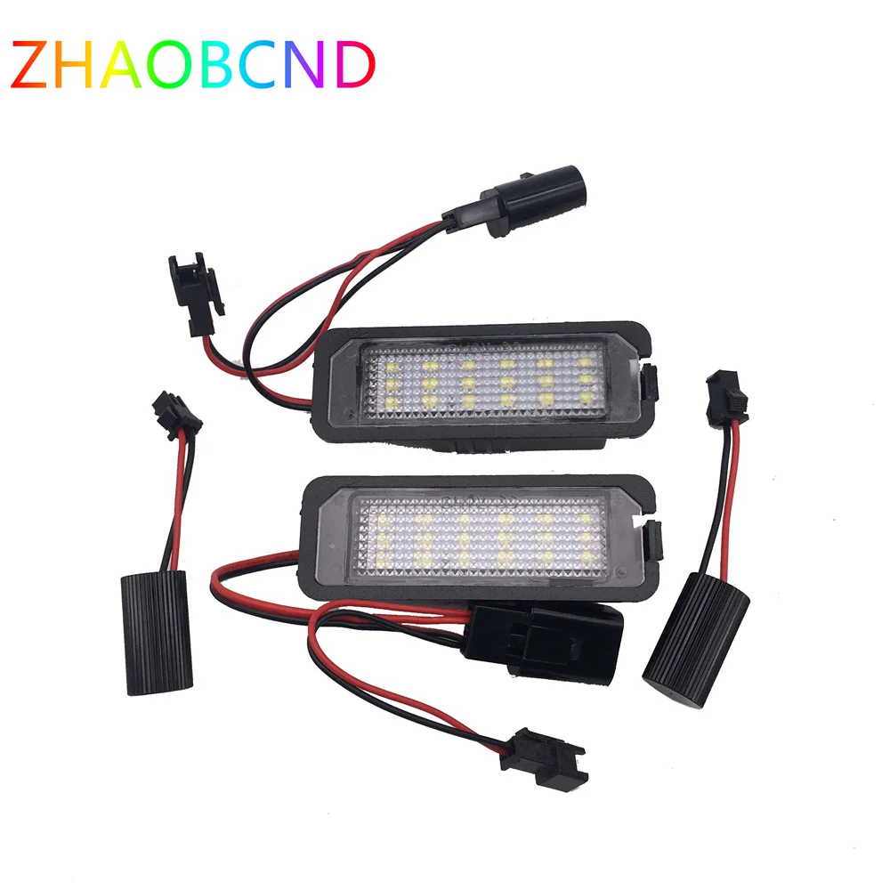 

2PCS LED 12V 6500k White Number License Plate Light Lamp No Error 18SMD for VW Golf MK4 MK5 MK6 Passat Polo CC Eos