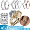 New Silver 925 Ring Stackable Infinite Heart Daisy Flower for Women Original Silver 925 Rings Brand Jewelry Gift