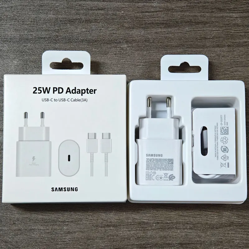 Samsung 25W PD Charger Super Fast Charge Adapter For Galaxy S25 S24 S23 S22 S21 S20 Z Flip Fold 7 6 5 4 3 2 A16 A26 A36 A56 A17