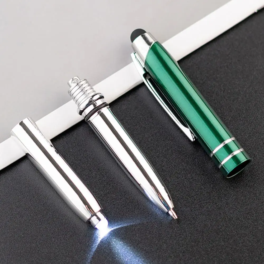 3-in-1 Metal Capacitive Pen Outdoor Tool Pen Multi-function Ballpoint With Light Touch Screen Writing Tool Office Supply