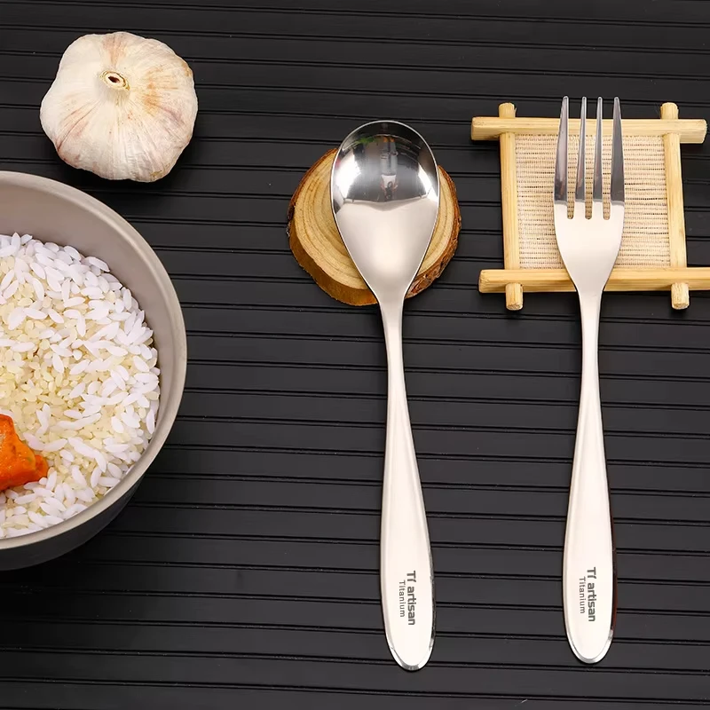 Cutlery Tableware Set Titanium Fork Spoon For Camping Backpacking
