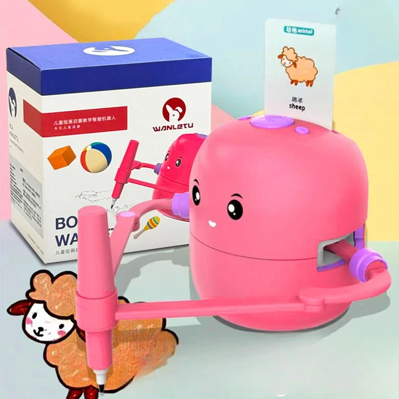 Teaches children to draw toys, intelligent drawing education robot in both Chinese and English versions
