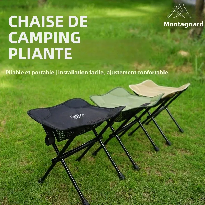 Chaise lune MOUNTAINHIKER en alliage aluminium pour pêche - Ultralégère, pliable et portable