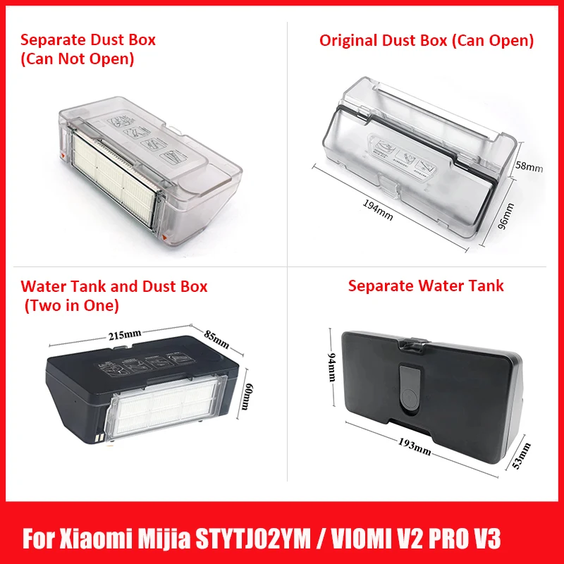

Для Xiaomi Mijia Mop Pro STYTJ02YM / VIOMI V2 PRO / V3 робот-пылесос с резервуаром для воды и пыли 2 в 1 коробка с пылесборником Запчасти для резервуара для воды