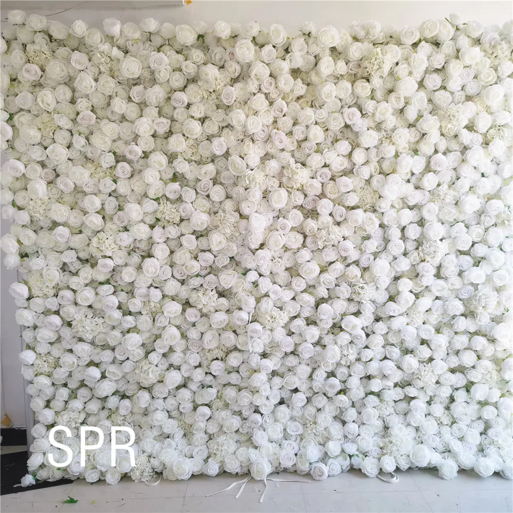 

SPR LOW price 120*240cm artificial silk flower wall backdrop panels stand, roll up flower wall
