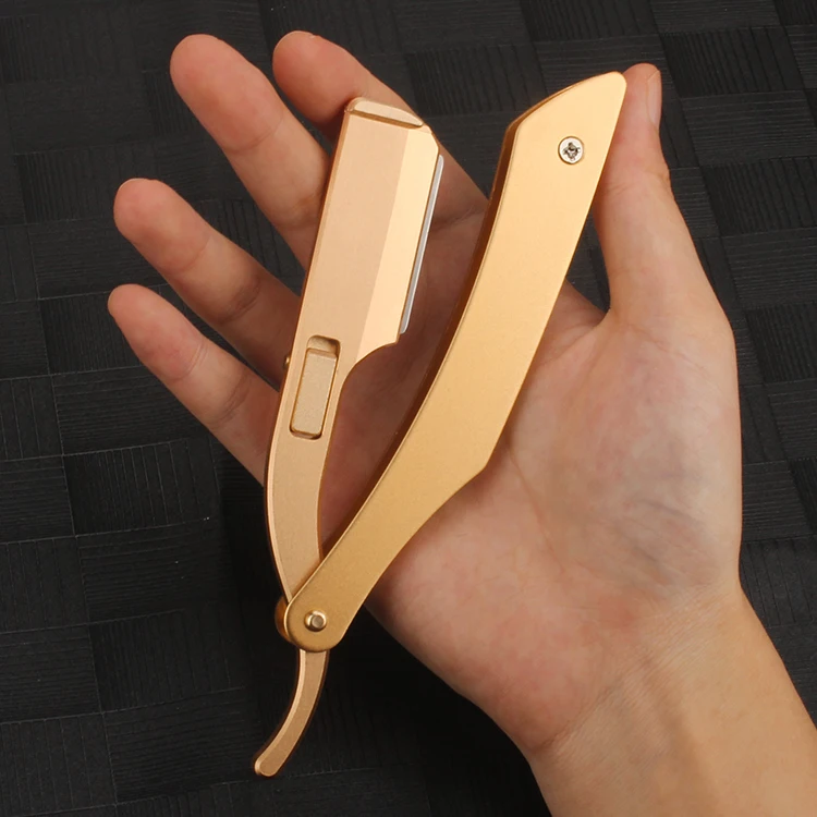 

Aluminium Alloy Beard Folding Barber Shaver Knife Tool Straight Edge Shaving Razor Holder