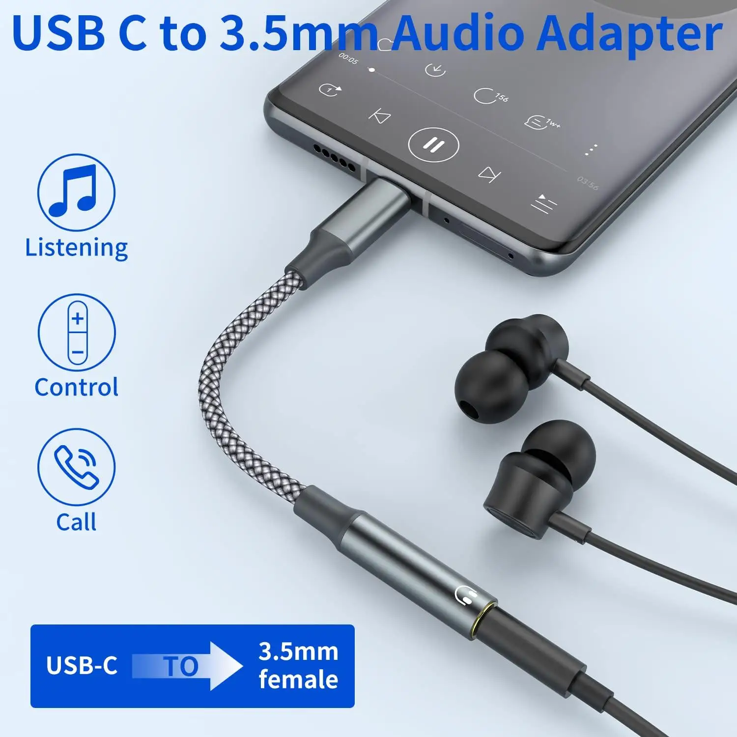 Enhanced Product Title:  
Premium USB Type C to 3.5mm Headphone Jack Adapter (2-Pack) - High-Fidelity Audio Converter Cable