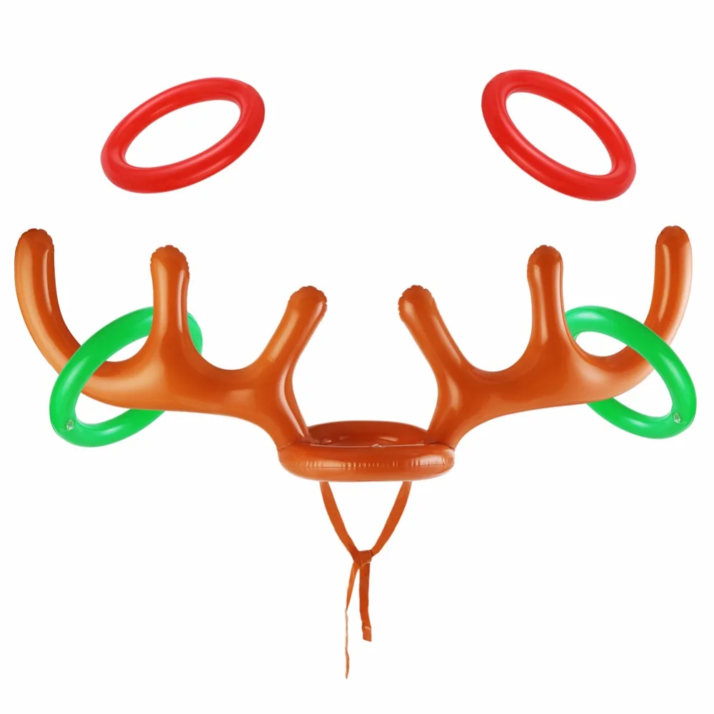 1 Satz Weihnachtsspiele, aufblasbares Rentiergeweih, Wurfhülse, Weihnachtsgeschenke für Kinder, Neujahr, Weihnachtsfeier im Freien – Detail 5