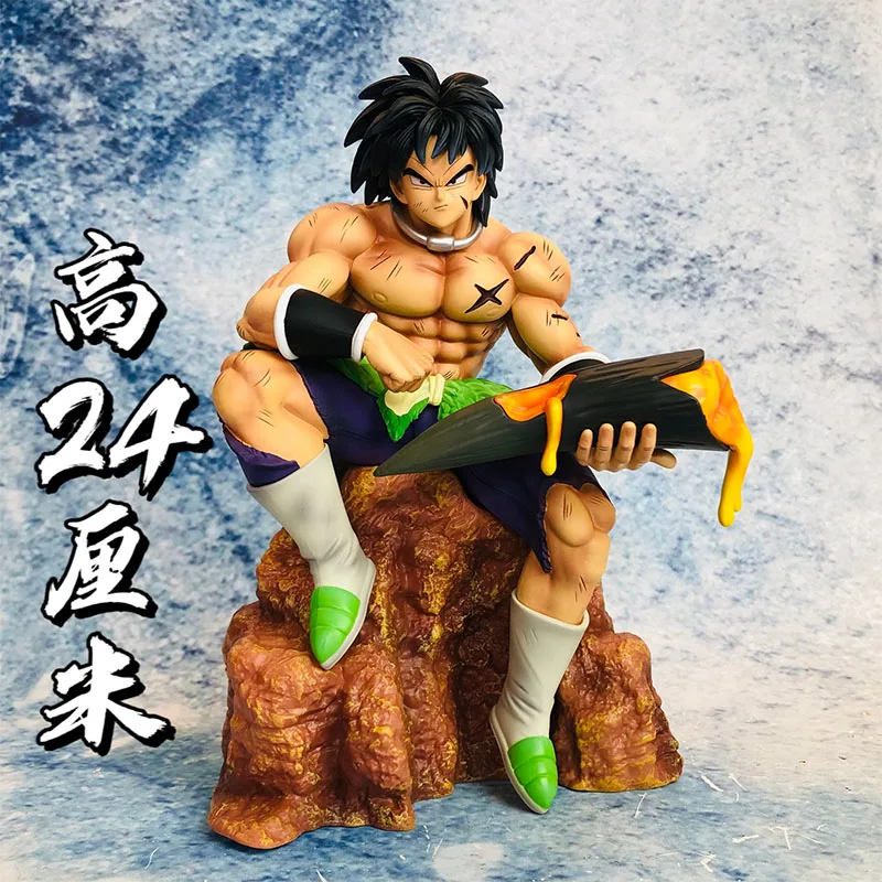 

24cm Anime Dragon Ball Figures Broli Action Figure Statue Saiyan Collection Sitting Posture Broly Figurine Gk Model Toys Gifts