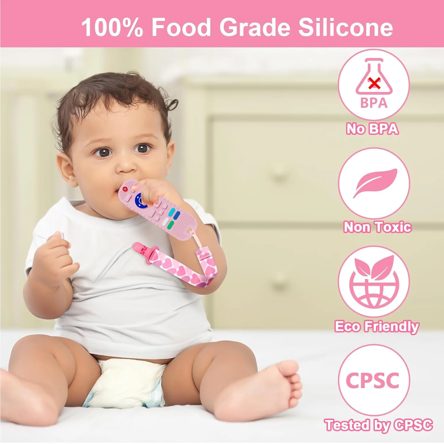 Baby Remote Control Teether Toys For Babies Over 6 Months Silicone Teething Toys Boys Girls 1Pcs teething toys silicone teething toys