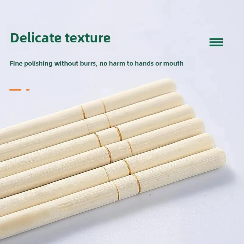 Disposable Chopsticks Restaurant Grade Cheap Bowl Chopsticks Healthy Convenient Packaging Round Bamboo Utensils For Fast Food