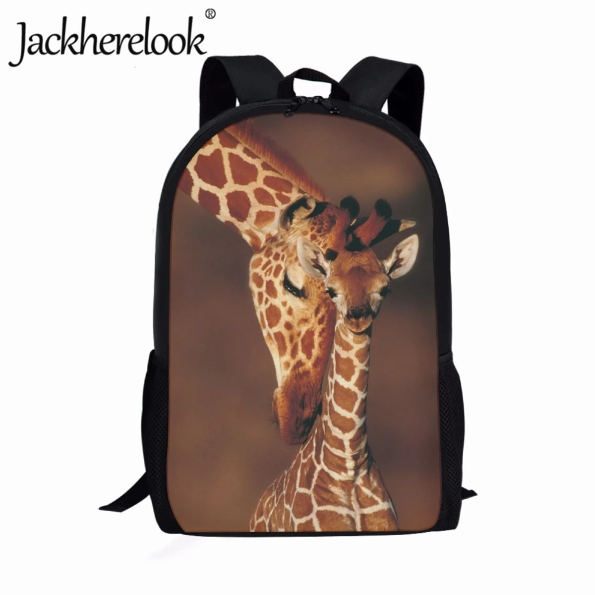 Jackherelook 3D Animal Giraffe Casual School Bags Children's Sports Bags for Boys Book Bags Girls Large Capacity School Backpack 2022 fashion kids school bags kindergarten children cartoon mickey school bags minnie backpack waterproof schoolbags satchel