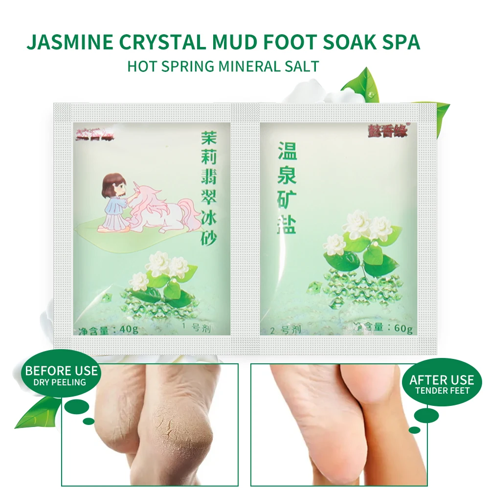 

100g Foot Spa Bath Salts Jelly Pedicure Spa Crystal Mud Foot Soak Powder Sea Salts Relaxing Bath Salts