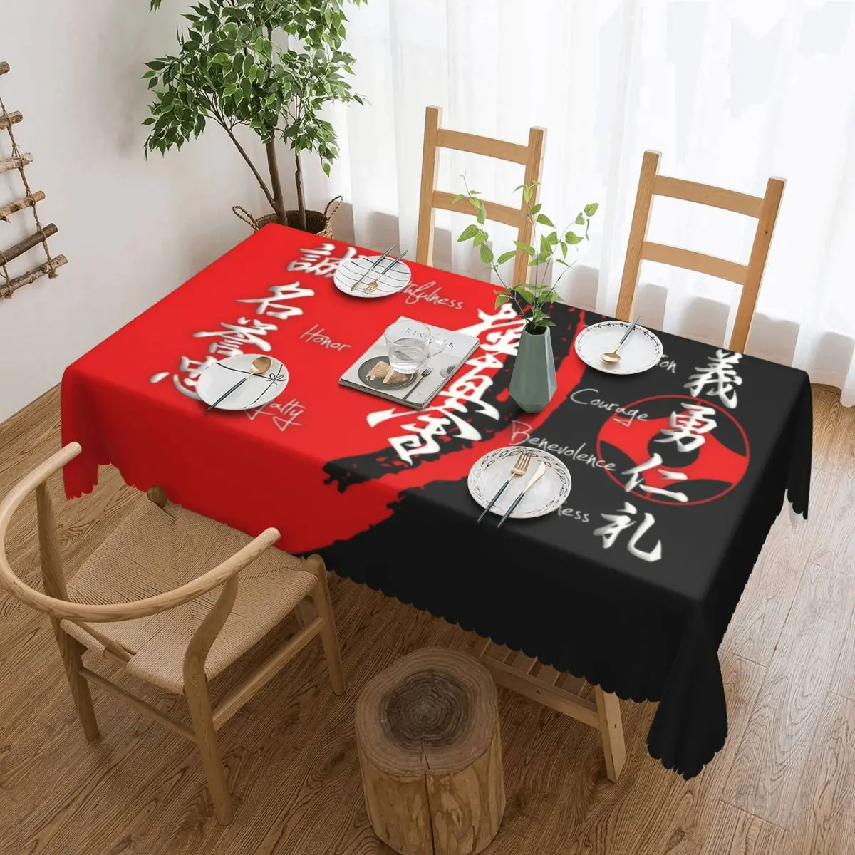 

Rectangular Tablecloth Tablecloth Fit 45"-50" Table Cloth Martial Arts Table Covers