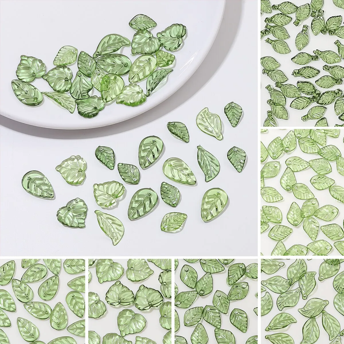 100 stücke Acryl Mini Kleine Baum Blatt Hand Perlen DIY Handgemachte Halskette Ohrringe Lose Perlen Getrennt Perlen Schmuck Zubehör Mater – Detail 8