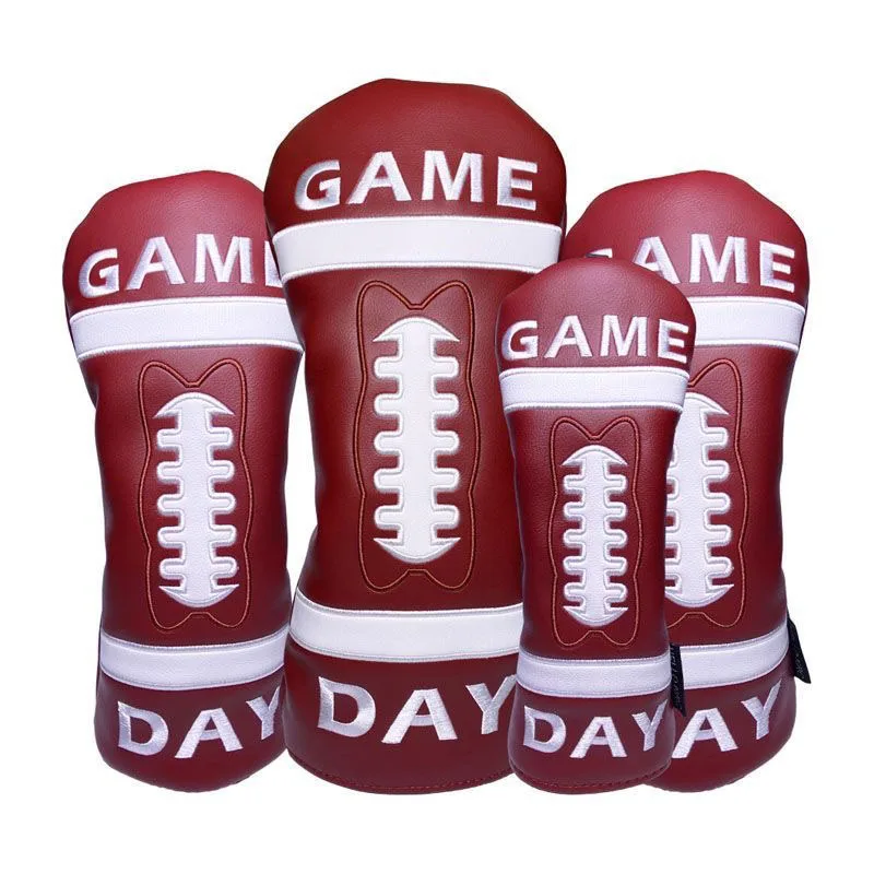 

Sports Ball Pattern Golf club Headcovers For Driver Fairway Woods Hybrid Covers Waterproof PU Leather Soft Protector Cover