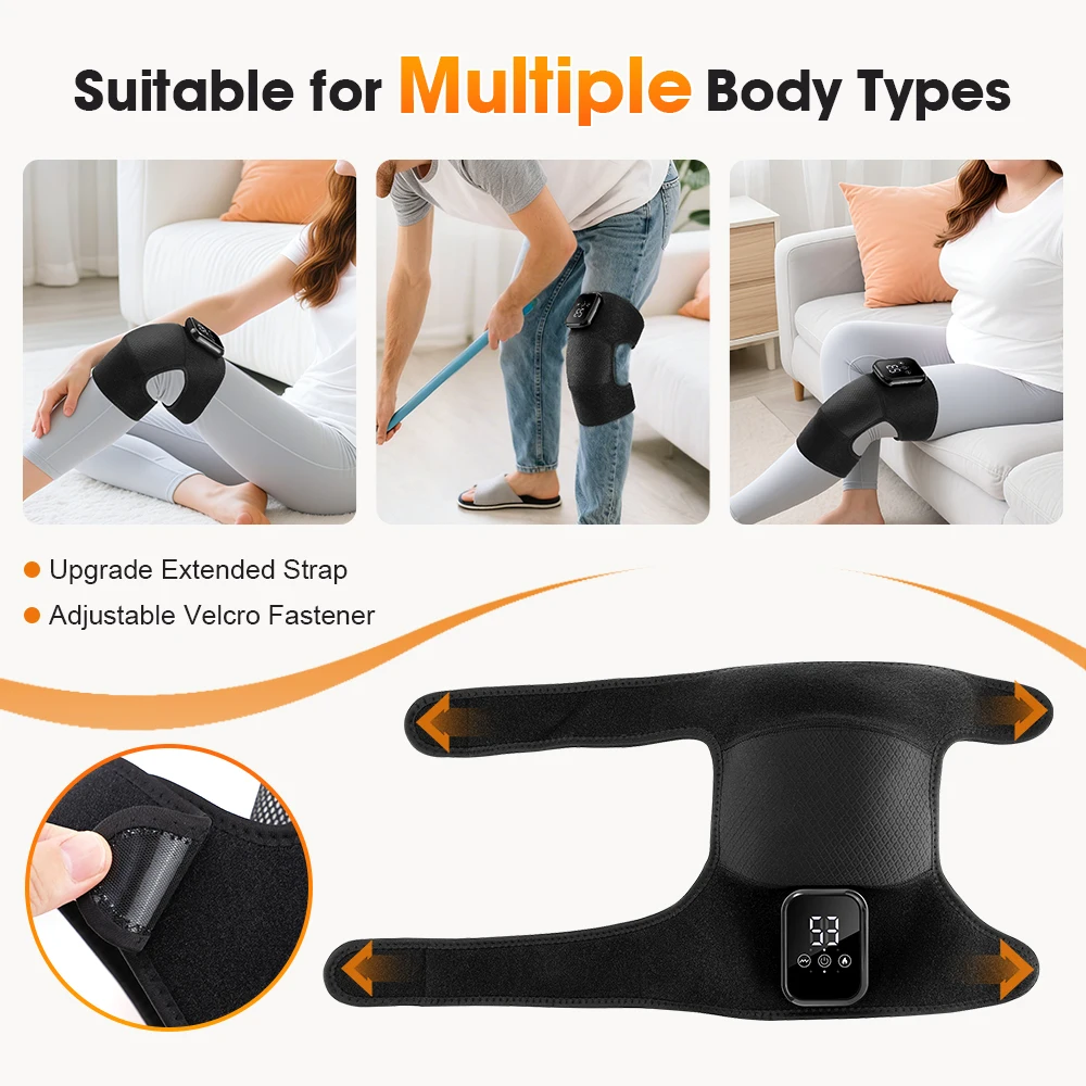 Heating Vibration Knee Pad Massage Wrap Belt Larger Thermal Area Joint Muscle Relaxation Brace Hot Compress Knee Massager Winter