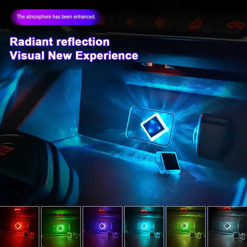 Multicolor USB/Type-C Car Ambient Lighting, LED Interior Atmosphere Lights for Car Interior Decoration Easy Install