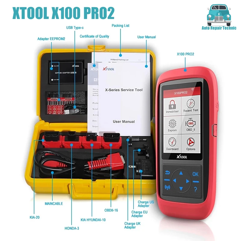 

XTOOL X100 PRO2 Auto Key Programmer Automotive Scanner with EEPROM Adapter Code Reader Support Mileage Correction Free Update