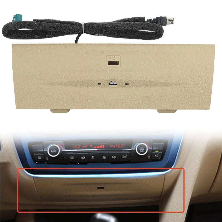 BMW 3 시리즈(F30/F34/F35)용 내장형 앰비언트 LED 조명이 있는 USB 커버, 모던한 디자인이 차량의 실내 조명을 더욱 돋보이게 합니다.