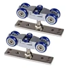 2X Bifold Door Hardware Wooden Sliding Door Pulley Furniture Hardware Wheel Barn Door Roller 1