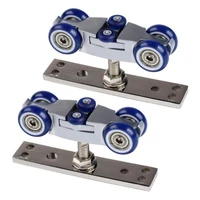 2X Bifold Door Hardware Wooden Sliding Door Pulley Furniture Hardware Wheel Barn Door Roller 1